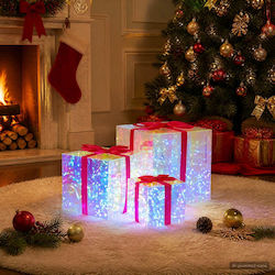 vidaXL Figurină de Crăciun Iluminată în Formă de Cutie, Înălțime 1 cm, 3 Bucăți
