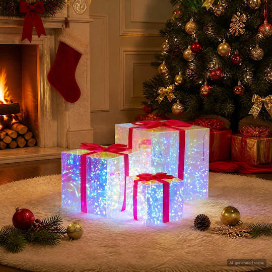 vidaXL Beleuchtete Weihnachtsfigur Box Höhe 1 cm 3 Stk.