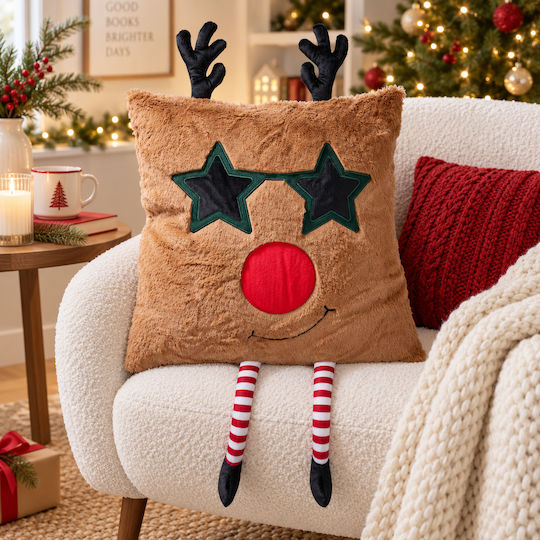 Χριστουγεννιάτικο Μαξιλάρι 45x45 K-m Reindeer Beige Aae448200
