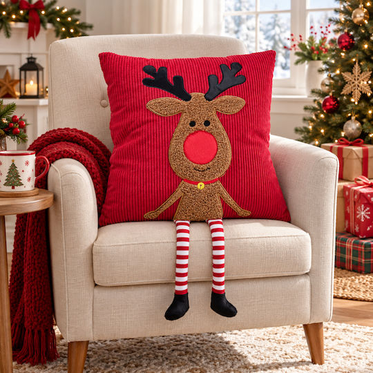 Коледна Възглавница 45x45 K-m Reindeer Red Aae448200