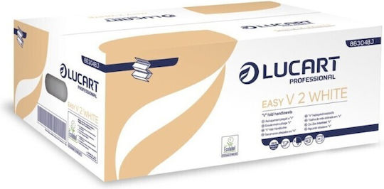 Lucart Χειροπετσέτες V-Fold 2 Φύλλων Λευκές 20 x 190τμχ