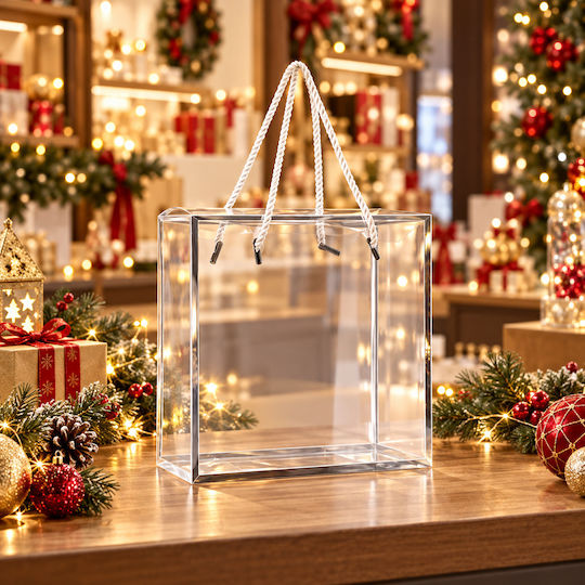 ForHome Transparent Gift Bag 25x25x10cm 12 Pieces