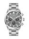 Men's Battery Chronograph Watch with Silver Metal Bracelet