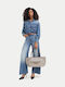 Damen-Tote aus Leder Tobacco
