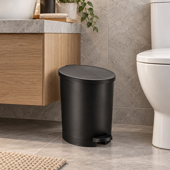 Kunststoff-Badezimmerabfalleimer 4 l Schwarz