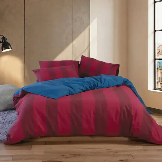 Nef-Nef Homeware Casual Σετ Σεντόνια Μονά με Λάστιχο 100x200+35εκ. Bordo (3τμχ)