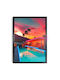 "vintage Villa" Painting with Neon LED Lighting 70x100 cm