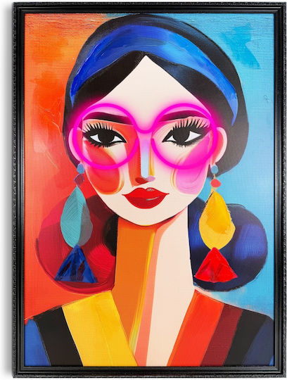 "Colourful Portrait" Painting with Neon LED Lighting 70x100 cm