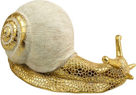 Polyester-Schnecke Weiß Gold 21 × 11,5 × 9,5 cm Ideahome 26.56.53819