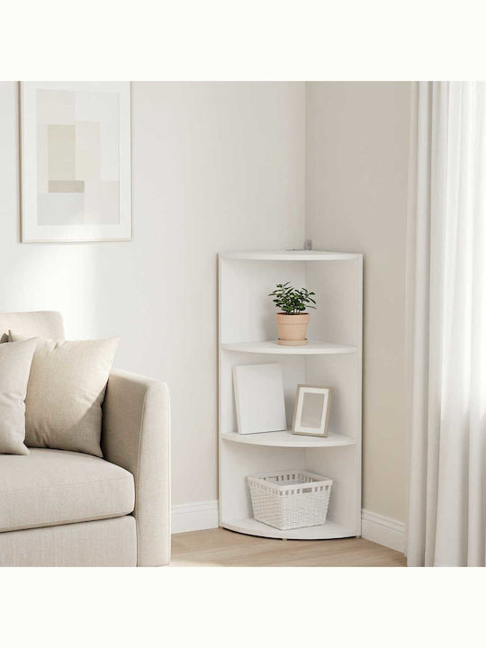 Corner Bookcase White 41.5x41.5x72 cm