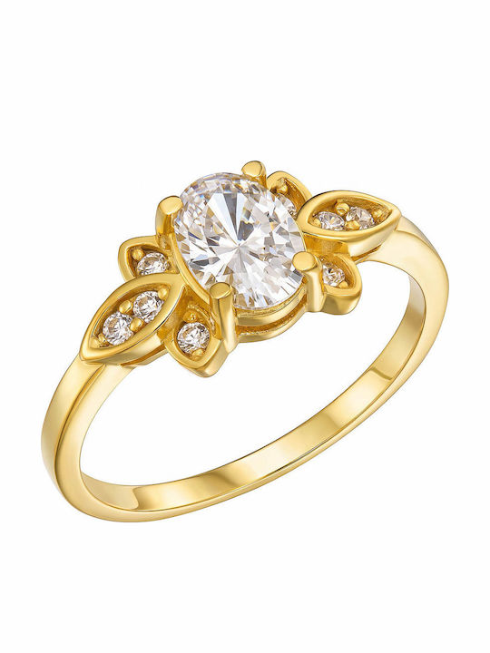Dio Jewellery Lab Дамски пръстен с камъни от позлатено сребро