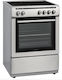Aragaz de 69 l cu Plită Ceramică, Lățime 60 cm, Inox
