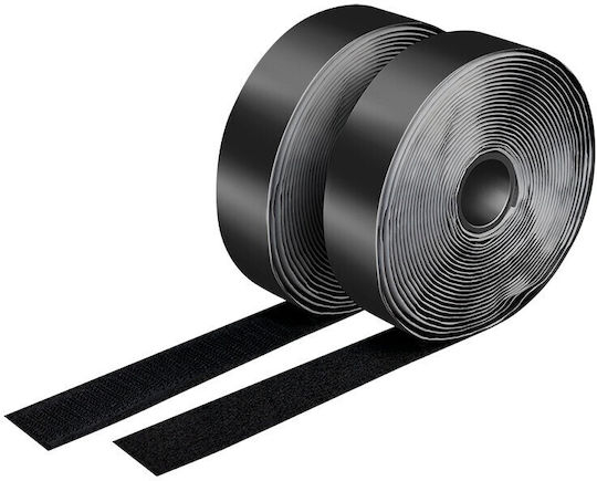 Self Adhesive Cable Strap Set 5m Black