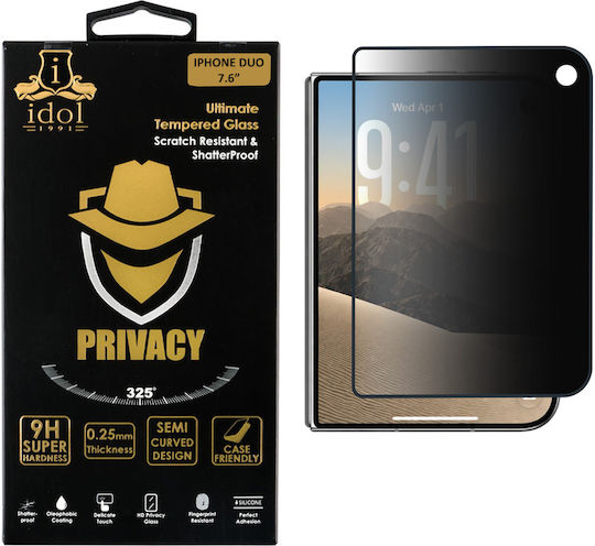 Idol 1991 0.25 mm Full Glue Privacy Закалено стъкло (iPhone Duo)