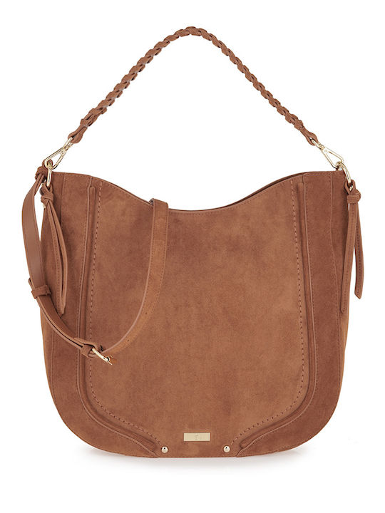 Women's Hobo Bag Suede Tabac Brown
