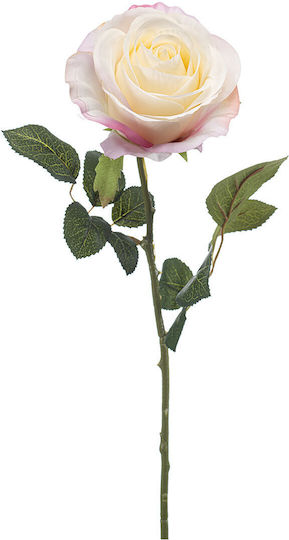 Изкуствено цвете 67 см Emerald Rose в Бяло и Розово 433749