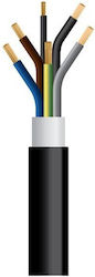 Кабел NYY J1VV-R 5×10+1 5 mm² Черен 1000 m/макара