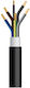 Кабел NYY J1VV-R 5×10+1 5 mm² Черен 1000 m/макара
