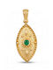 Velegrakis Byzantinischer Charm mit Steinen mit Steinen aus 14-Karat-Gold Grün