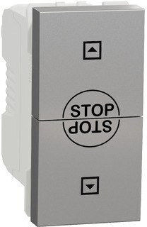 Schneider Electric Recessed Wall-Mounted Roller Shutter Switch One-Way Silver