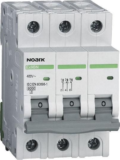 Noark Ex9bn 3p B20 20a 6ka – Dreipoliger Leitungsschutzschalter Charakteristik B