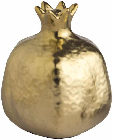 JK Home Decoration Gold Ceramic Pomegranate Tabletop Lucky Charm 11x12cm 2 Pieces
