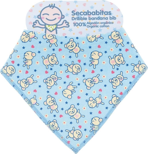 Laken Teddies Fabric Bandana Bib Teddies Blue for 36 Months+