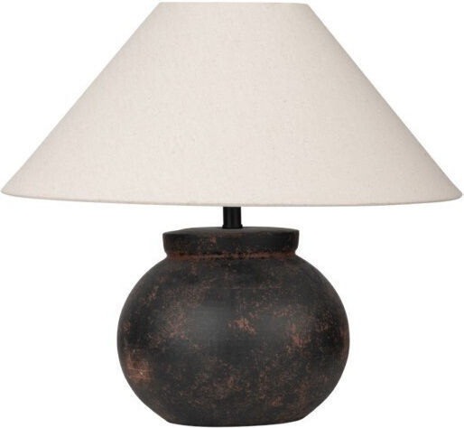 Estia Table Lamp with White Shade and Black Base