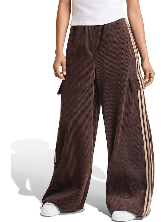 Damen-Stoff-Cargohose Braun