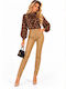 Brown Leather Women's Trousers