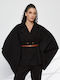 Damen-Cape Schwarz Oversized