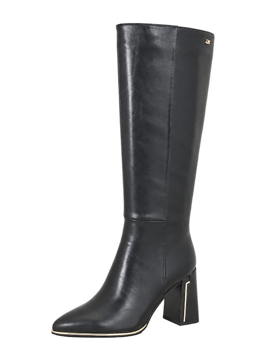 Bella Leather Women's High-Heel Boots Black