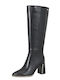 Bella Leather Women's High-Heel Boots Black
