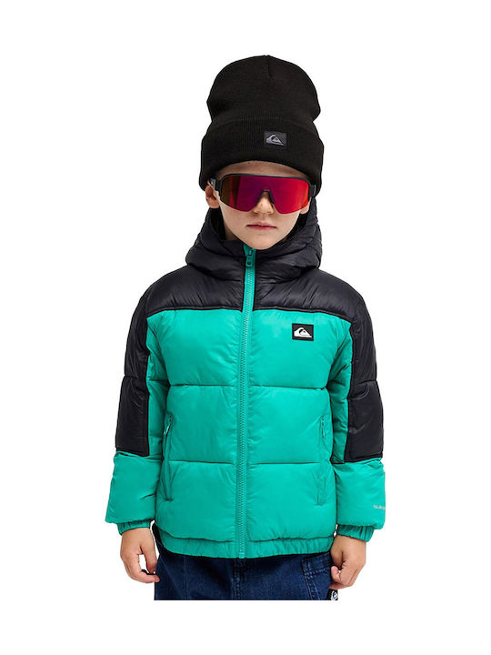Cold Days Kids’ Casual Short Windproof Lined Jacket Turquoise