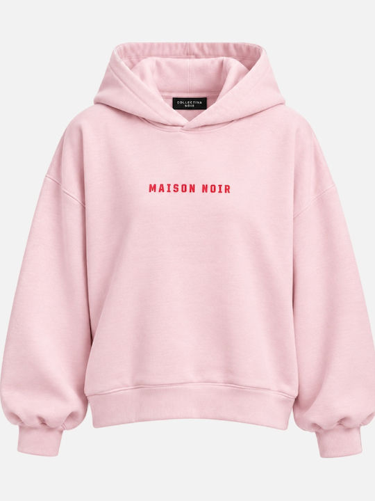 Collectiva Noir Μακρύ Γυναικείο Φούτερ με Κουκούλα Pink CN143A03FFL-PINK