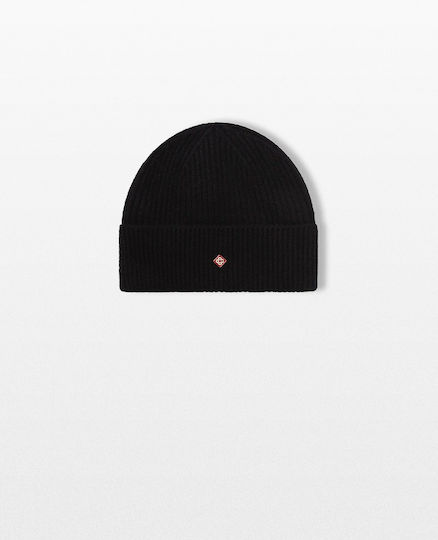 Beanie Unisex Σκούφος Πλεκτός σε Μαύρο χρώμα