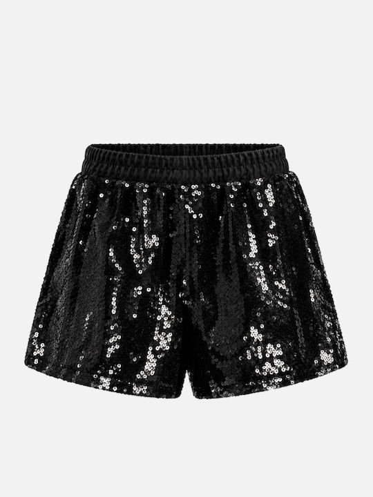 Collectiva Noir Damen-Shorts mit Hoher Taille Blk