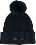 Guess Плетена Унисекс Шапка в Черен Цвят