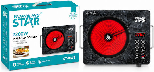 Winning Star DTL-1162-WST Single Ceramic Countertop Burner Black