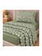 Astron Italy Irida Single Fitted Sheet Set 100x200+30cm Olive (3pcs)
