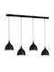 Luminex Noak Black Pendant Light for 4 E27 Bulbs