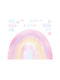 Wandsticker Regenbogen Rosa L
