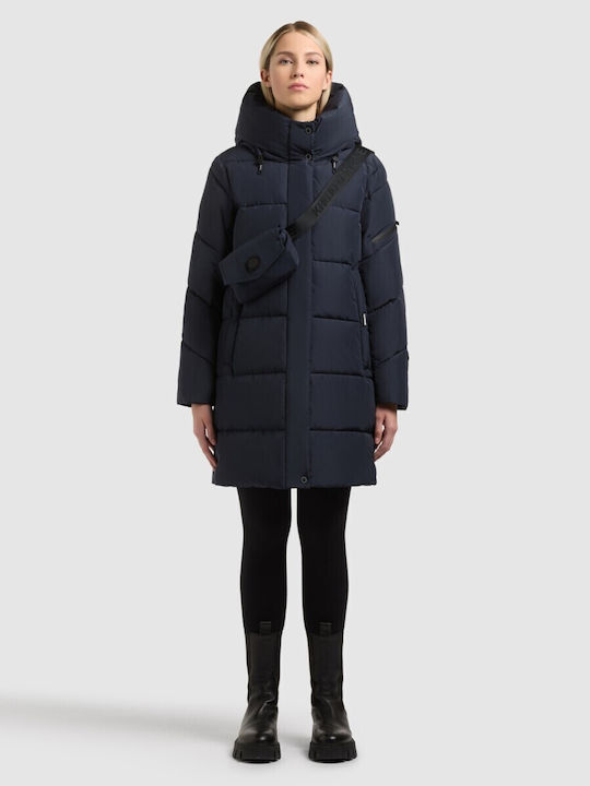 Lange Damenjacke für Frühling/Herbst Dunkelblau