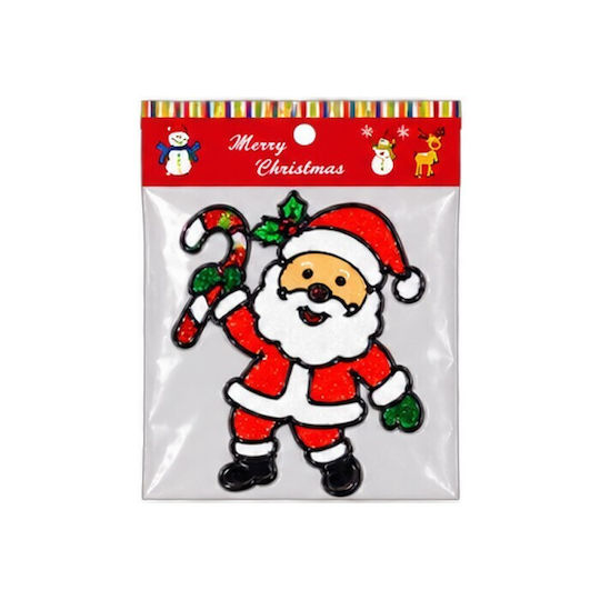 Christmas Stickers for Window with Santa Claus, Snowman and Reindeer Pattern
