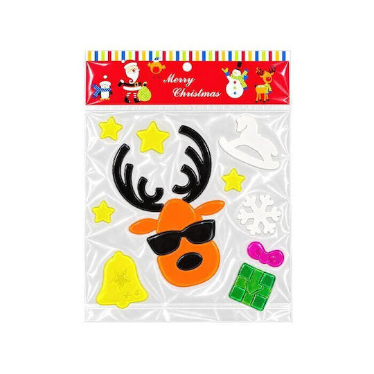 Festive Xmas Αυτοκόλλητα Τζαμιού 20x19.5cm Deer Glasses