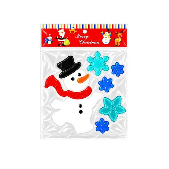 Festive Xmas Αυτοκόλλητα Τζαμιού 20x19.5cm Snowman Snowflake