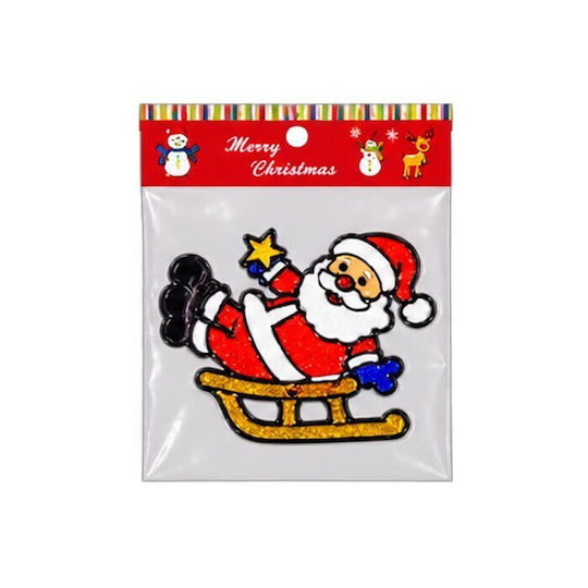 Christmas Stickers for Window with Santa Claus, Snowman and Reindeer Pattern
