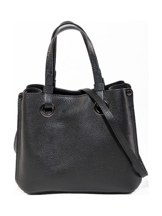 Black Leather Women's Tote Bag