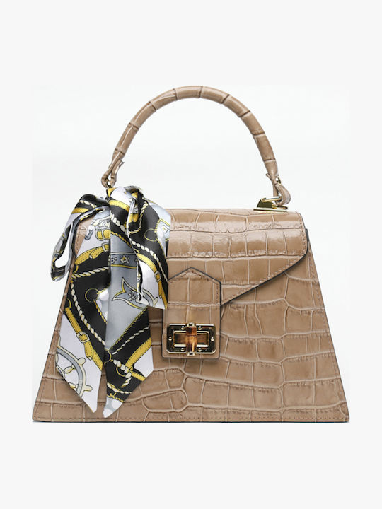 Leather Women's Satchel Bag Beige / Vanilla