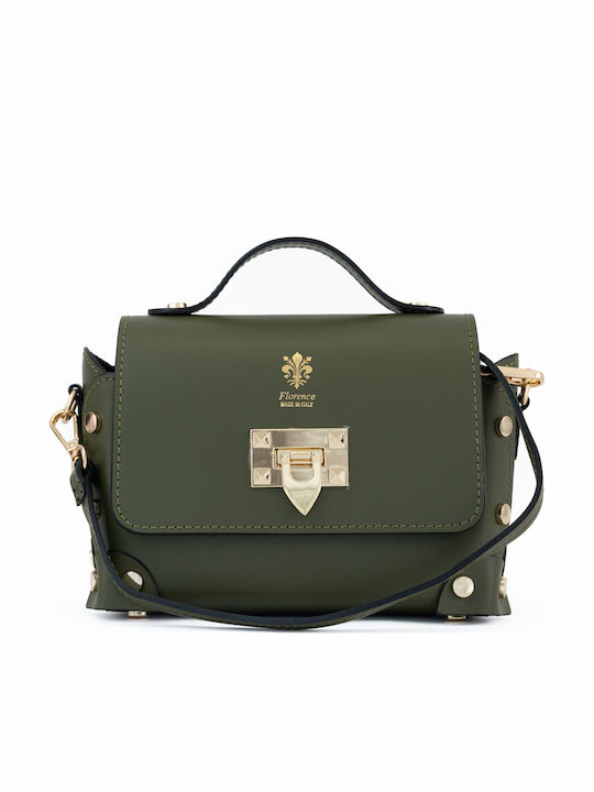 Leather Women's Flap Bag Khaki